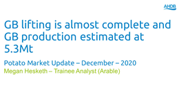 Potato Market Update December 2020